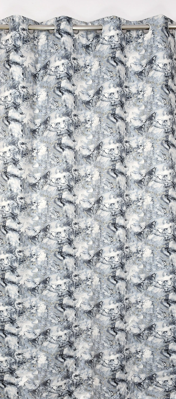 Grey Digital Print Shining Blackout Curtains Pack of 2 - (4 x 5 Feet)