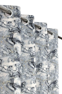 Grey Digital Print Shining Blackout Curtains Pack of 2 - (4 x 5 Feet)