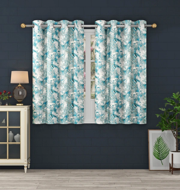 Sky Digital Print Shining Blackout Curtains Pack of 2 - (4 x 5 Feet)