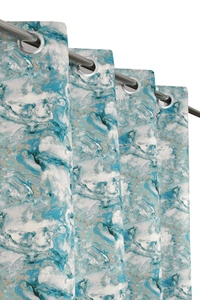 Sky Digital Print Shining Blackout Curtains Pack of 2 - (4 x9 Feet)