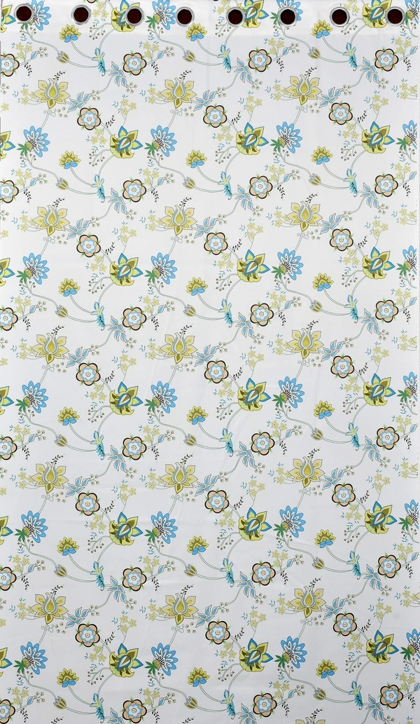 Green Digital Print Shining Blackout Curtains Pack of 2 - (4 x 7 Feet)