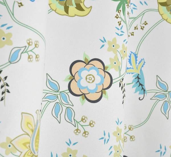 Green Digital Print Shining Blackout Curtains Pack of 2 - (4 x 7 Feet)