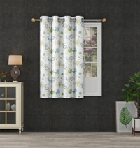 Green Digital Print Shining Blackout Curtains Pack of 2 - (4 x 5 Feet)