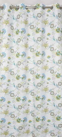 Green Digital Print Shining Blackout Curtains Pack of 2 - (4 x 7 Feet)