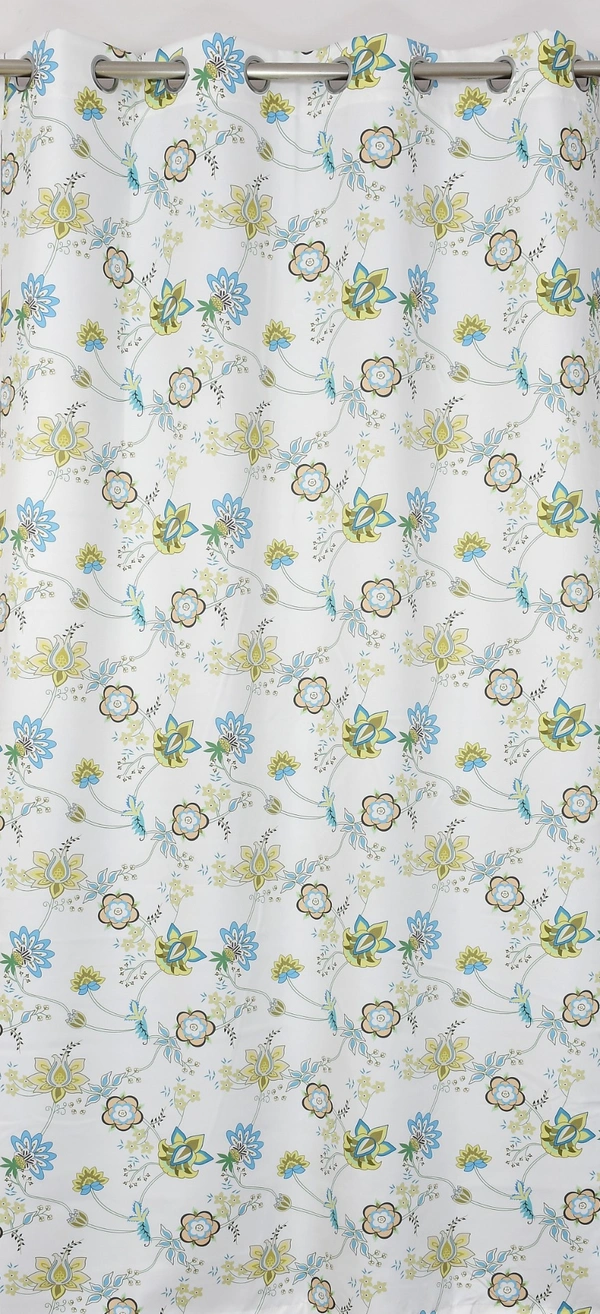 Green Digital Print Shining Blackout Curtains Pack of 2 - (4 x 7 Feet)