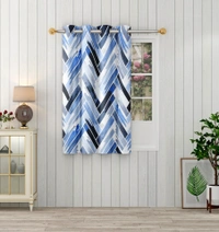 Blue Digital Print Shining Blackout Curtains Pack of 2 - (4 x 5 Feet)