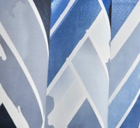 Blue Digital Print Shining Blackout Curtains Pack of 2 - (4 x9 Feet)