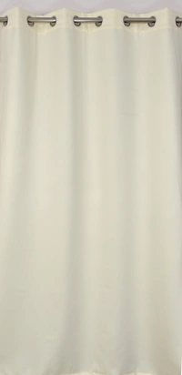 Panipat Textile Hub Polyester Eyelet Cream Solid Blackout curtains Pack of 2 - Window (4x5 Feet)