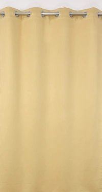 Panipat Textile Hub Polyester Eyelet Khakhi Solid Blackout curtains Pack of 2 - Window (4x5 Feet)