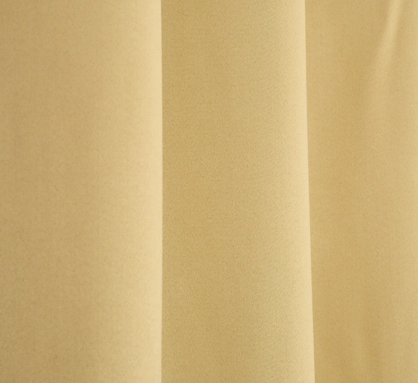 Panipat Textile Hub Polyester Eyelet Khakhi Solid Blackout curtains Pack of 2 - Window (4x5 Feet)