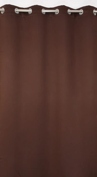 Panipat Textile Hub Polyester Eyelet Brown Solid Blackout curtains Pack of 2 - Door (4x7 Feet)