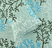 Green King Flat 230 TC Floral Bedsheet (Pack of 1, Green (1 Bedsheet + 2 Pillow Covers + 2 Cushion Cover with filler)