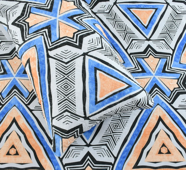 Blue King Flat 230 TC Floral Bedsheet (Pack of 1, BLUE (1 Bedsheet + 2 Pillow Covers + 2 Cushion Cover with filler)