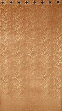 Gold velvet Premium Shining Foil Chinaar Print Blackout Curtains Pack of 2  - Long Door (4 x9 Feet), Gold
