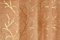 Gold velvet Premium Shining Foil Chinaar Print Blackout Curtains Pack of 2  - Long Door (4 x9 Feet), Gold