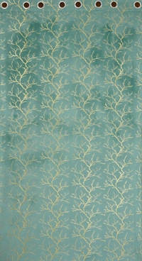 Sky velvet Premium Shining Foil Chinaar Print Blackout Curtains Pack of 2  - Window (4 x 5 Feet), Sky