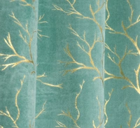 Sky velvet Premium Shining Foil Chinaar Print Blackout Curtains Pack of 2  - Window (4 x 5 Feet), Sky
