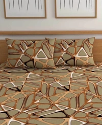 Panipat textile Hub 180 TC Microfiber Super Soft Fitted (Elastic) Double Bedsheet with 2 Pillow cover - Double