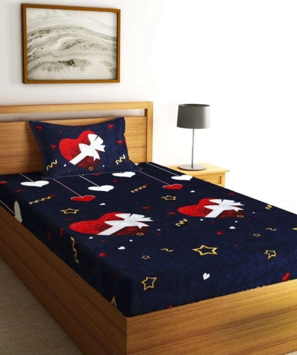 Panipat textile Hub 180 TC Microfiber single Bedsheet with 1 Pillow cover - Single