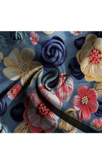 Blue 7D Cotton Feel Super Soft Fabric King Size bedsheet 7D Print Bedsheet for Double Bed with 2 Pillow Covers.