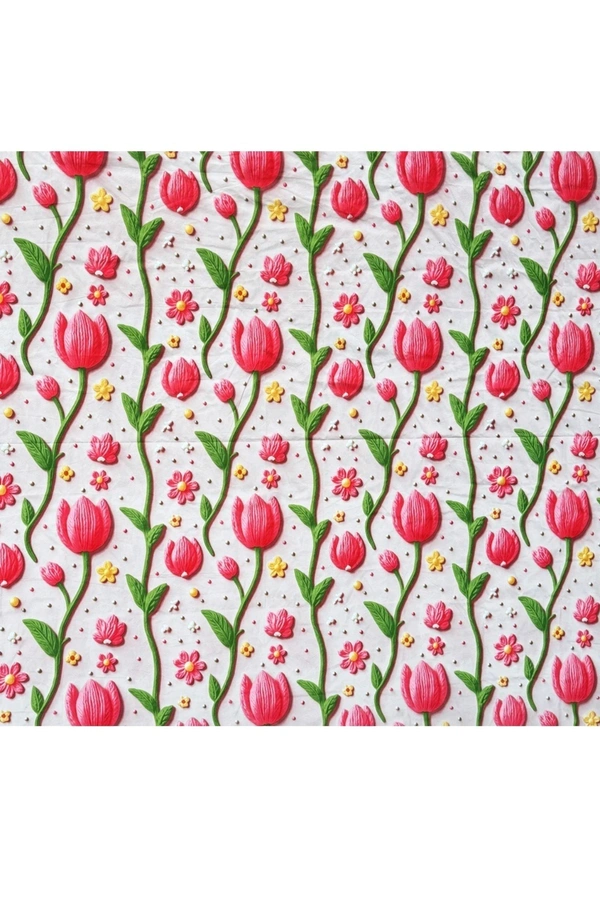 Pink 7D Cotton Feel Super Soft Fabric King Size bedsheet 7D Print Bedsheet for Double Bed with 2 Pillow Covers.