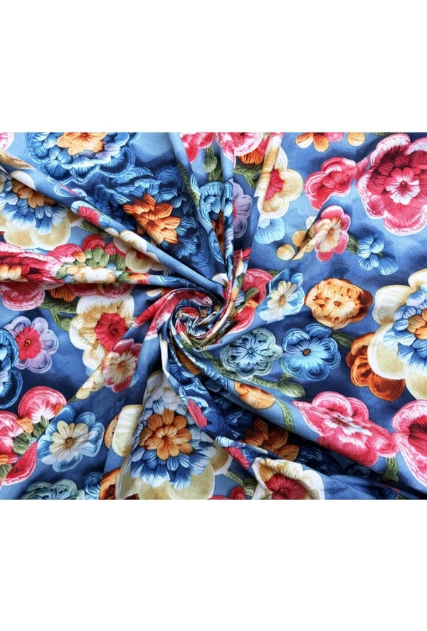 Blue 7D Cotton Feel Super Soft Fabric King Size bedsheet 7D Print Bedsheet for Double Bed with 2 Pillow Covers.