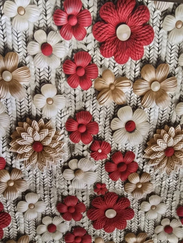 Maroon 7D Cotton Feel Super Soft Fabric King Size bedsheet 7D Print Bedsheet for Double Bed with 2 Pillow Covers.