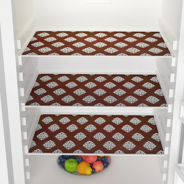 Fabolic  3 Fridge Mat Maroon Damash Print
