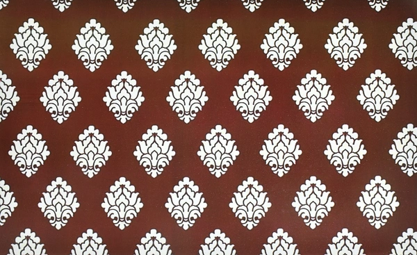 Fabolic  3 Fridge Mat Maroon Damash Print