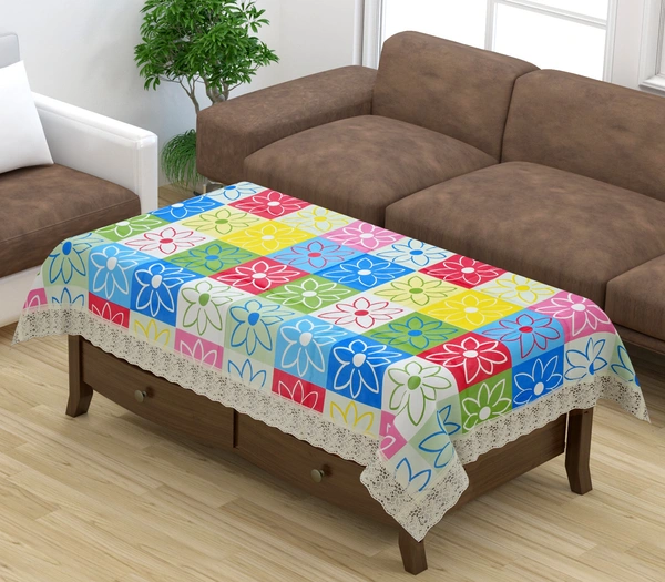 Fabolic 4 Seater PVC Center Table Cover  (Multicolor)