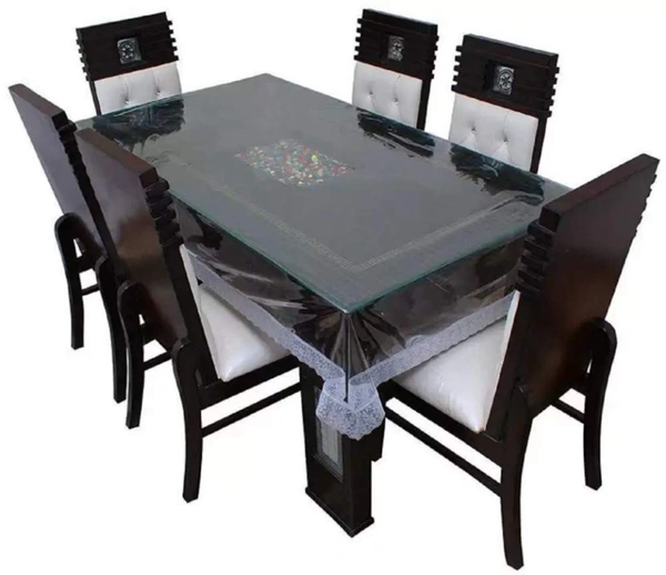 Dining Table Cover 6 Seater PVC Center Transparent Dining Table Cover