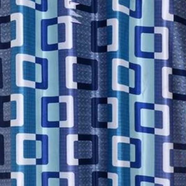 Fabolic polyester Eyelet Blue Suprimo Box Printed Design curtains Pack of 2 - Window (4x5 Feet)
