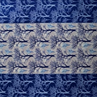 Fabolic polyester Eyelet Blue Suprimo Printed Design curtains Pack of 2 - Door (4x7 Feet)