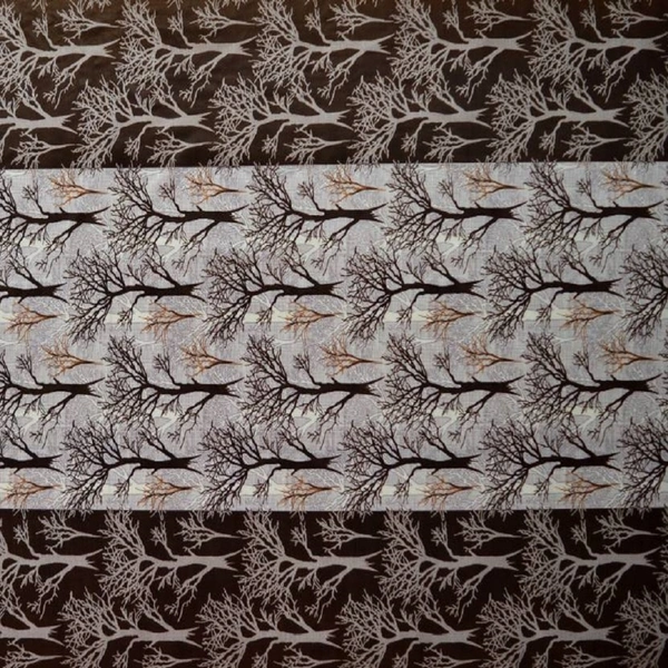 Fabolic polyester Eyelet Brown Suprimo Printed Design curtains Pack of 2 - Long Door (4x9 Feet)