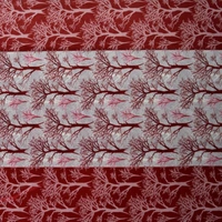 Fabolic polyester Eyelet Maroon Suprimo Printed Tree Design curtains Pack of 2 - Window (4x5 Feet)