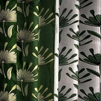 Federica polyester Eyelet  Suprimo Printed Design Green curtains Pack of 2 - Door (4x7 Feet)