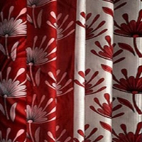 Federica Polyester Eyelet  Suprimo Printed Design Maroon curtains Pack of 2 - Long Door (4x9 Feet)