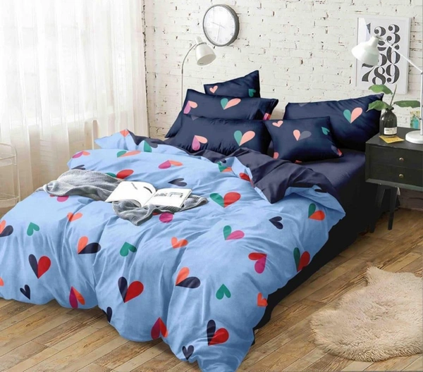 Home Garage 140 TC Microfiber 3D Printed Super Soft Flat Double Bedsheet  With 2 pillow cover - Double Bedsheet