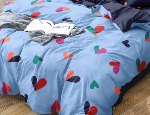 Home Garage 140 TC Microfiber 3D Printed Super Soft Flat Double Bedsheet  With 2 pillow cover - Double Bedsheet