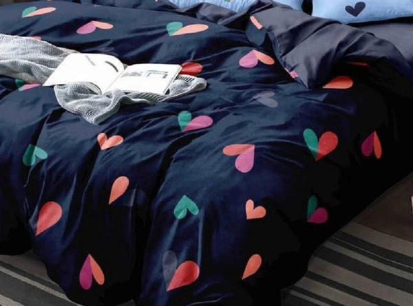 Home Garage 140 TC Microfiber 3D Printed Super Soft Flat Double Bedsheet  With 2 pillow cover - Double Bedsheet