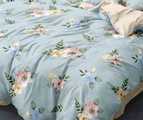 Home Garage 140 TC Microfiber 3D Printed Super Soft Flat Double Bedsheet  With 2 pillow cover - Double Bedsheet