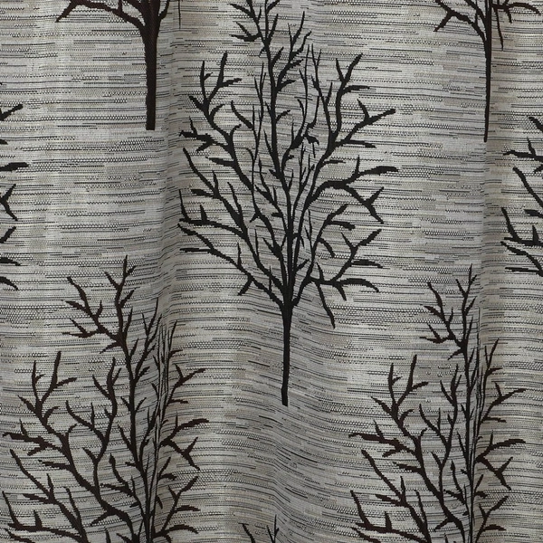 Home Garage Polyester Eyelet Brown Jute jacquard curtains Pack of 2 - Long Door (4x9 Feet)