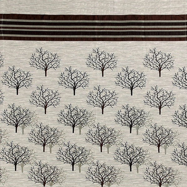 Home Garage Polyester Eyelet Brown Jute jacquard curtains Pack of 2 - Long Door (4x9 Feet)