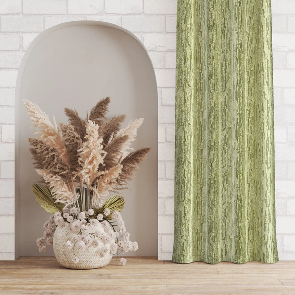 Home Garage  Polyester Eyelet Green Designer Print curtains Pack of 2 - Window (4x5 Feet)