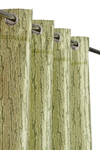 Home Garage  Polyester Eyelet Green Designer Print curtains Pack of 2 - Window (4x5 Feet)