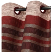 Home Garage Polyester Eyelet Maroon Jute jacquard curtains Pack of 2 - Window (4x5 Feet)