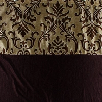 Home Garage Polyester Eyelet  Printed Patch work Design Brown  Curtains Pack of 2 - Window (4x5 Feet)