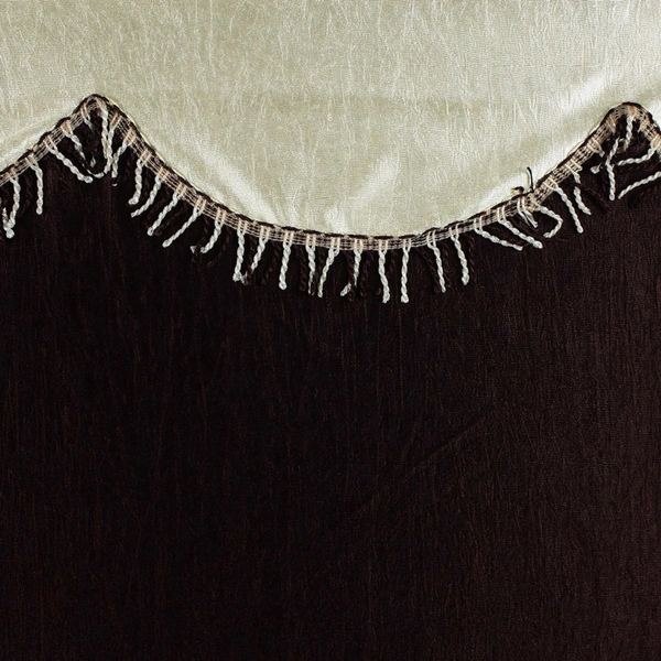 Home Garage Polyester Eyelet Valence Design Brown Solid Curtains Pack of 2 - Long Door (4x9 Feet)