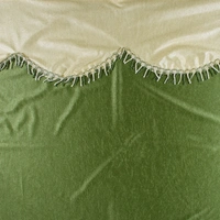 Home Garage Polyester Eyelet Valence Design Green Solid Curtains Pack of 2 - Long Door (4x9 Feet)