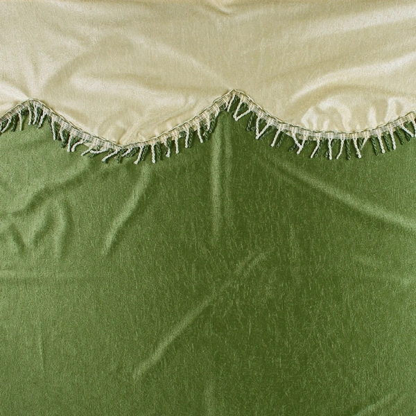 Home Garage Polyester Eyelet Valence Design Green Solid Curtains Pack of 2 - Window (4x5 Feet)